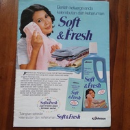 Iklan jadul Selembar iklan bolak balik Soft Fresh dan Obat nyamuk Raid