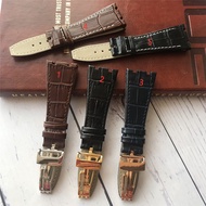 Crocodile Pattern Genuine Leather Watch Strap Adapt to AP Aibi 15703 Royal Oak Offshore Series Male 2mm Watch Accessories