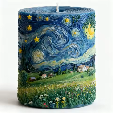 Starry Night Aromatherapy Candle Mold Rotating Starry Sky Creative Candle Silicone Mold Handmade Can