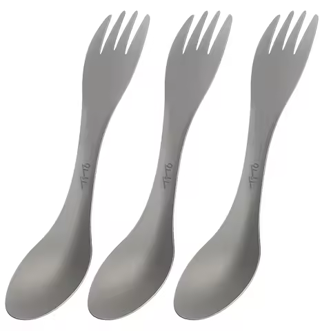 Titanium Spork 2-in-1 Spoon Ultralight Cookware Portable Fork Knife Outdoor Camping Picnic Travel Ec