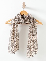 1只豹紋圍巾時尚設計男女兒童禮物