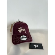 STÜSSY NEW ERA 9TWENTY WASHED BASIC TRUCKER MAROON
