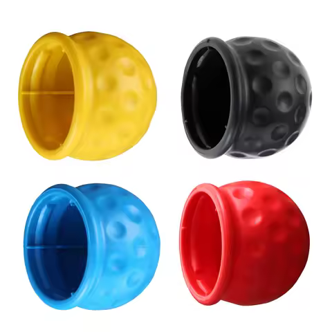 1Pc 50mm Rubber Tow Bar Ball Cover Cap Car Truck Trailer Tow Hitch Ball Protector Black Red Yellow B