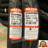 TAYAR TYRE MAXXIS MAXIS DIAMOND BUNGA MA3D MA-3D TUBELESS 70/90-17 80/90-17 60/80-17 Y15ZR EX5 LC135