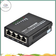 HB  10/100M 2 Fiber Ports 4 RJ45 Port Fiber Media Converter 1310nm/1550nm Single Mode Simplex 20km S