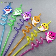 Baby Shark Drinking Straws Kids Boys Girls Birthday Party Decoration Baby Shower Colorful Cartoon Anime Party Tableware Supplies