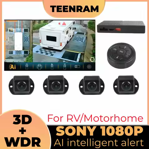 For RV Touring car Motorhome AI 360 Panoramic 3D Bird Eye View Camera Car System AHD 1080P with AI I