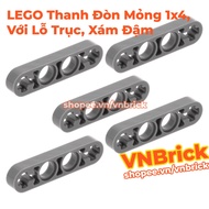[5 Pieces] LEGO Technic Liftarm Thin 1 x 4 With Shaft Holes At Both Ends, Dark Gray ID 4210749 32449