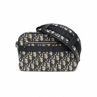 DIOR 墨藍色帆布銀扣2021Safari相機包