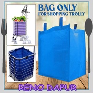 Shopping Trolley Bag Only Shopping Bag Canvas Bag Foldable Grocery Trolley Cart Bag Beg Troli Pasar 