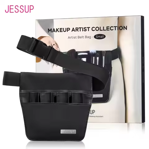 Jessup Makeup Artist Belt Bag for Makeup Accessories Women Bags Make Up Tools Travel Beauty Case Bla
