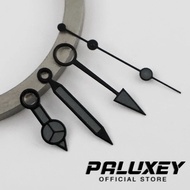 PALUXEY Black Grey NH34 Ghost GMT Hands Four Needles Hands Green Luminous Watches Pointer Suitable N