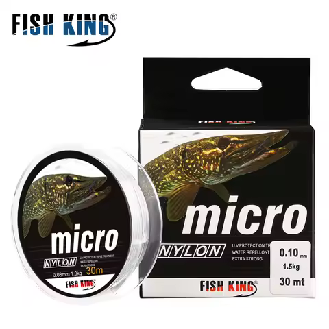 FISH KING 30M MICRO Nylon Ice Fishing Line 0.08mm-0.25mm 2.9LB-12.5LB Extra Strong Fishing Line For 