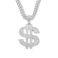 MS Dollar Dollar US Dollar Necklace Full Diamond American Hip Hop hiphop Pendant Trendy High-End Ruf