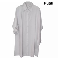 baju tunik wanita jumbo fisa bahan rayon ademlembut &amp; serap keringat - putih xl