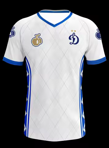 Dynamo Moscow Fan Away Football Jersey Men Short‑Sleeve White Soccer T‑Shirt Breathable Sports Train