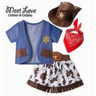 Cowboy Set Children Cowgirl Children's Jeans Skirt