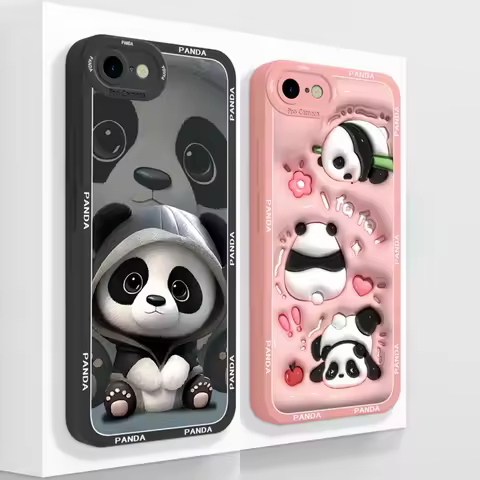 Cute Panda Case For iPhone 7 8 Plus Phone Cases For iPhone SE Back Cover For iPhone7 iPhone8 iPhoneS