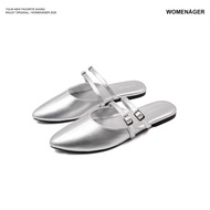 womenager - Railey Original สี Silver รองเท้าหัวแหลมเปิดส้น