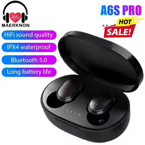 TWS A6S Pro Earbuds Bluetooth 5.0 Wireless Headset High Quality Noise Cancelling With Microphone Cal
