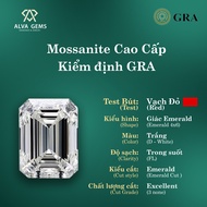 Kim cương Moissanite màu Trắng giác Emerald 4x6 - 10x12 viên Hình Hàng Mỹ (kèm Kiểm Định GRA)