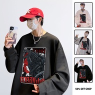 哥吉拉 Godzilla 末日破壞者 粗針純棉落肩大學TEE 男女長袖T 台灣製原創動漫