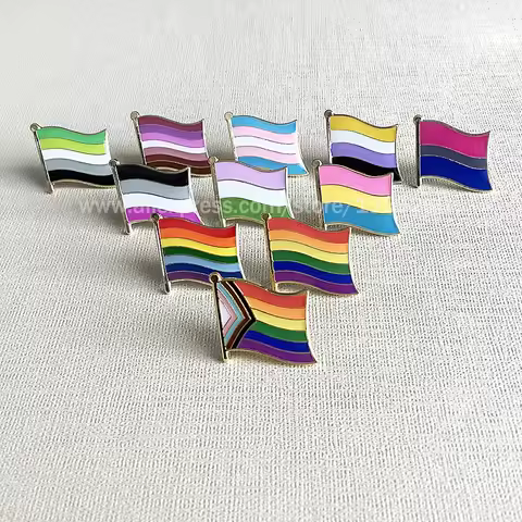 Rainbow Flag Lapel Pins Brooch Badge LGBTQIA LGBT Bisexual Pansexual Asexual Fashion Jewelry Gifts C