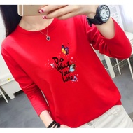 I1- Size M - 3XL Female Long Sleeved T-shirt ~ Baju Tshirt Lengan Panjang Perempuan Murah Korean Viral