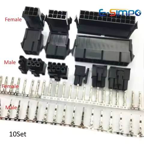 10Set 4.2mm Pitch 0.165" MOLEX Mini-Fit Dual Row 2*1-2*12 Pin Male Plug Female Receptacle Terminal C