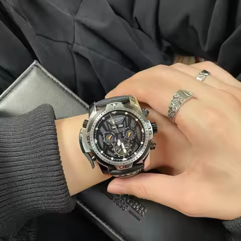 Reef Tiger/RT Sport Watch Complicated Dial with Year Month Perpetual Calendar Big Steel Case Watches