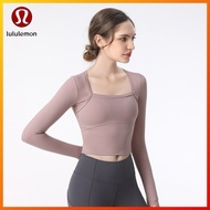 Lulu yoga sports long sleeve elastic fitness top with chest cushion CX711