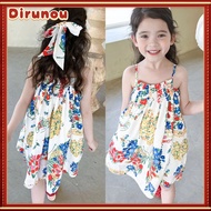 Dirunou summer girl sleeveless dress fashion floral slip princess dress for kids ballet dress Korean birthday dress for baby 1 to 2 to 3 to 4 to 5 to 6 to 7 to 9 years old costume