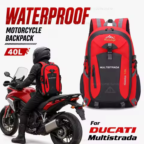 For DUCATI Multistrada 950 1100 1260 1200 S GT 1200S V4 Motorcycle Backpack 40L Waterproof Travel Ba