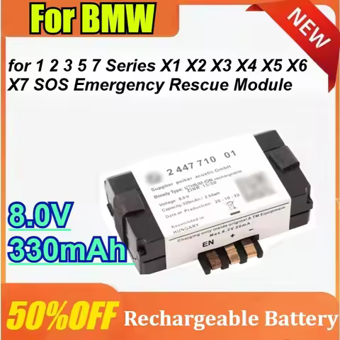 For BMW 1 2 3 5 7 Series X1 X2 X3 X4 X5 X6 X7 SOS Emergency Rescue Module Battery 8.0V 330mAh
