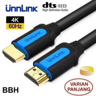 UNNLINK BBH 4K 60hz HDMI v2.0 Cable 18gbps AWG28 HDR2.0 HDCP2.2 BLUE