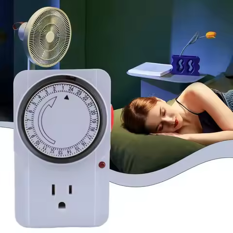 2/3-Pin Plug Energy Saving Timer Socket Energy Efficient 15 Minutes Intervals Timer Plug High Power
