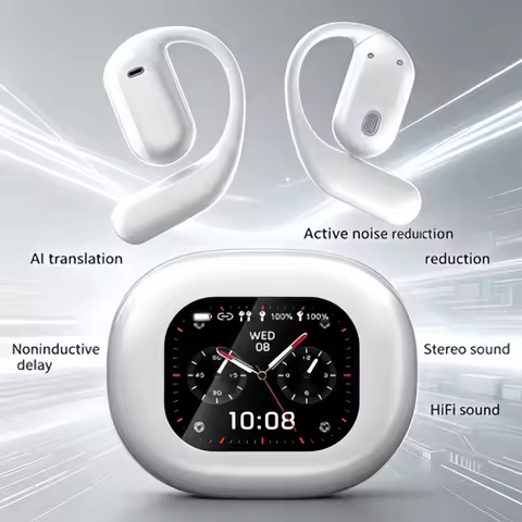 YYK Q16 Pro AI Translation Earbuds 144 Languages Real Time Translating Earphone with LCD Touch Scree