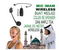 xon mic jepit wireless mikrofon uhf transmitter clip on imam musholla masjid presentasi tur