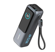 Power Bank Anker Zolo ขนาด25000มิลลิแอมป์165วัตต์พร้อมสาย USB-C แบบยืดหดได้และติดตั้งในตัว