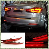 (E L X I) 2PCS Car Red Len Led Rear Bumper Reflector LED Brake Light Tail Fog Lamp for Kia K3 Cerato Forte 2012-2016