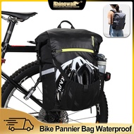 Rhinowalk Bicycle Pannier Bag 24L Waterproof Multifunctional Quick Release Bike Side Bag For Brompton and 3Sixty Rear Seat Storage Cycling Luggage Bag Commuting Business Sports Fashion Backpack Motorcycle Bag Bike Accessories