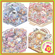 SIMNO 3D Sticker Milk new model decorative stickers, 3D landscape stickers, sticky house landscape s