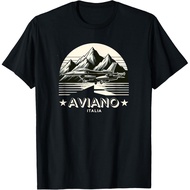Men's cotton T-shirt Retro Aviano Italy Mountains Aviation Jet AB T-Shirt