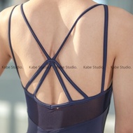 Kabe Ballerina Ballet Leotard Back cross Women Girl Adult Gymnastics mesh Sling Leotard Bodysuit aerialist Dance Clothes