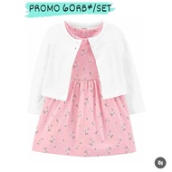 Pink Flowers Jumper Dress + Cardigan 6671