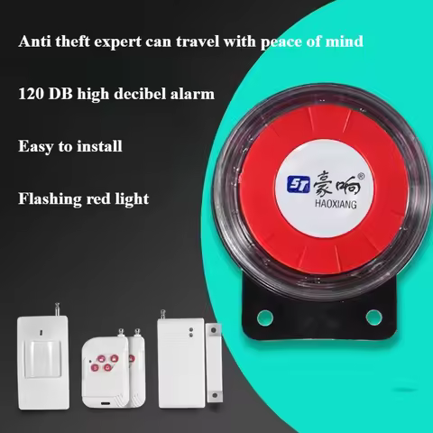 120db Audible-Visual Alarm - Door/Window Alarm, Smoke Alarm, Infrared Alarm & Anti-Theft Alarm Syste