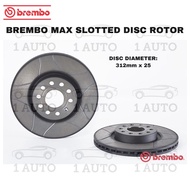GENUINE BREMBO MAX SLOTTED BRAKE DISC ROTOR VW PASSAT CC B6 B7 EOS GOLF MK5 MK6 JETTA SCIROCCO TIGUA