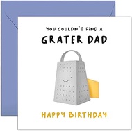 Old English Co. Fun Birthday Card for Dad - 'No Grater Dad' Cheese Pun Birthday Card for Him from So