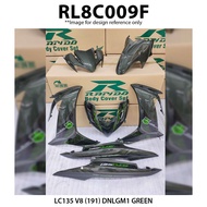 Cover Set YAMAHA LC135 V8 Rapido DNLGM1 Green (191) Hijau Lumut Accessories Motor LCV8 Coverset LC V