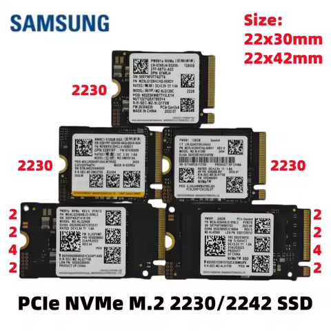 Samsung PCIe M.2 2230/2242 NVMe SSD BM9C1 512G,PM9B1 128G 256G,For Xbox Surface Pro Steam Deck Dell 